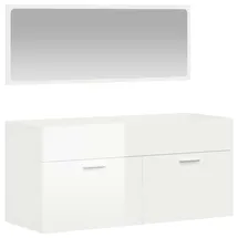 vidaXL Badschrank mit Spiegel 1-tlg. Hochglanz-Weiß