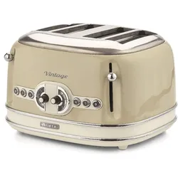 ARIETE Toaster "Vintage", beige (natur), B:31,9cm H:28,9cm T:20,5cm, Toaster