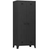 [en.casa] Kleiderschrank Hankasalmi 180x90x40 cm Schwarz