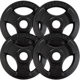 ScSPORTS® Hantelscheiben - 10/20 kg Set, 30mm Bohrung, Tri-Grip, Gusseisen, Schwarz - Hantelscheiben-Set, Gewichtsscheiben, Fitness Scheiben, Gewichte für Hantel (10 kg (4 x 2,5 kg))