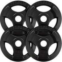 ScSPORTS® Hantelscheiben - 10/20 kg Set, 30mm Bohrung, Tri-Grip, Gusseisen, Schwarz - Hantelscheiben-Set, Gewichtsscheiben, Fitness Scheiben, Gewichte für Hantel (10 kg (4 x 2,5 kg))