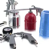 BITUXX - 5-tlg Druckluft Zubehör Set Sprühpistole Druckluftschlauch Reifenfüller