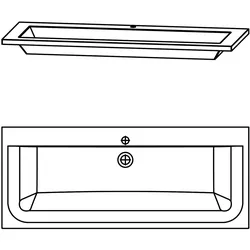 Puris Star Line Mineralguss Serie B Möbel-Waschtisch 120 cm, Badkeramik, weiß
