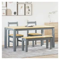 VidaXL 4-tlg. Essgruppe Panama Grau Massivholz Kiefer