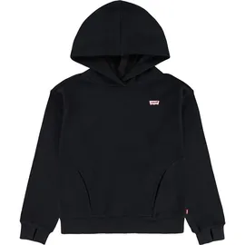 Levi's Hoodie LEVI'S KIDS "LVG BATWING PATCH HOODIE", Mädchen, Gr. 14 (158), schwarz, Sweatware, Obermaterial: 86% Baumwolle, 14% Polyester, unifarben, regular fit normal, ohne Ausschnitt, Rippbündchen, Sweatshirts Hoodie, mit Logo Stickerei