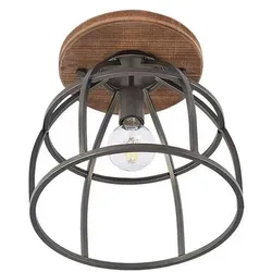 Lindby - Rutger Round Deckenleuchte Wood/Black