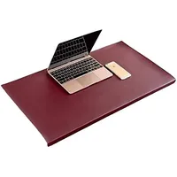 Schreibtischunterlage mit Kantenschutz,Multifunktionale Tischunterlage,ultradünn, wasserdicht, PU-Leder,für Büro/Zuhause,Wein rot,120x60cm
