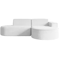Altdecor Ecksofa Weiß, Textil, 3-Sitzer, L-Form Corner Sofa Bett