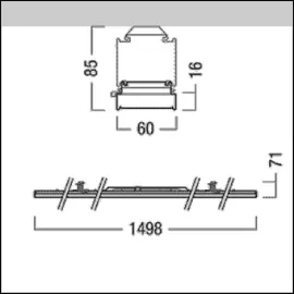 zumtobel Lichtbandleuchte 56 Watt 150cm Metall/Weiß