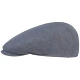 Stetson Woodfield Linen Flat Cap Leinenmütze Herren Schirmmütze mit UV-Schutz Herringbone Frühjahr Sommer braun-blau 62 cm - 62