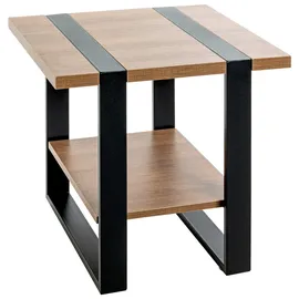 Haku-Möbel Beistelltisch Schwarz Eiche 45 x 45 x 45 cm