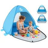 MAXDONE Strandmuschel Pop Up Strandzelt mit Pool, Automatisches Strand Camping Zelt, UV-Schutz 50+, für 2-3 Personen, Tragbar Extra Light Strandzelt für Familien Strand Camping Garten mit Tragetasche
