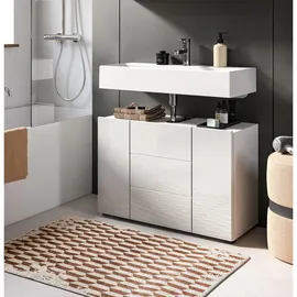 inn.furn Waschbeckenunterschrank 82 x 56 x 34 cm Weiß Hochglanz