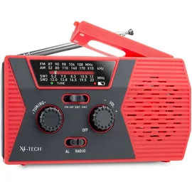 X4-LIFE X4-TECH Kurbelradio rot