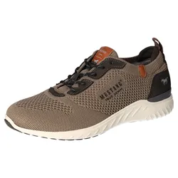 Slip-On Sneaker MUSTANG SHOES, Herren, Gr. 46, taupe, kaffee, Textil, Lederimitat, kontrastfarbene Details, casual, Schuhe, Slipper, Freizeitschuh mit heller Laufsohle