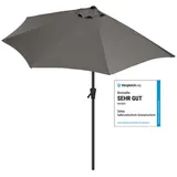 Sekey Balkonschirm 270 cm Sonnenschirm Halbrund Terrassenschirm mit Kurbel, UV50+ Schutz, Halbrundschirm für Balkon, Garten, Hof, Restaurant, Café, Biergarten grau