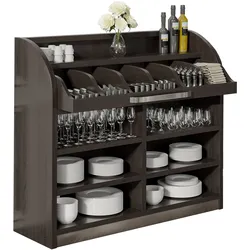 Besteckschrank | 110cm | Wenge/Schwarz | 4x Böden | Soft-Close | Besteckschränke, Besteckschrank Gastronomie, Kellnerstation