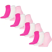 Puma Socken Quarter Plain 12er Pack Weiß/Pink 39-42