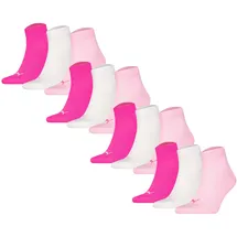 Puma Socken Quarter Plain 12er Pack Weiß/Pink 39-42