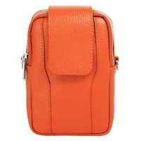 Samantha look Umhängetasche echt Leder, Made in Italy, orange