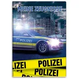 itenga Zeugnismappemit Motiv DIN A4 Dokumentenmappe Zeugnisse - für Kinder Jugendliche Schüler Mädchen (Polizei)