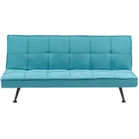 Beliani Schlafsofa 3-Sitzer HASLE Stoff Seeblau