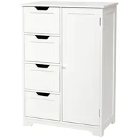 Mondeer Badezimmerschrank, mit 4 Schubladen und 1 Tür, Badezimmer