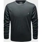 Schöffel Merino Sport Shirt 1/1 Arm M, temperaturregulierendes Langarmshirt, atmungsaktives Funktionsunterwäsche-Shirt in Wollqualität, anthrazit, L