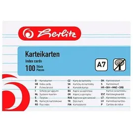 Herlitz Karteikarten A7 liniert Weiß 100 St.