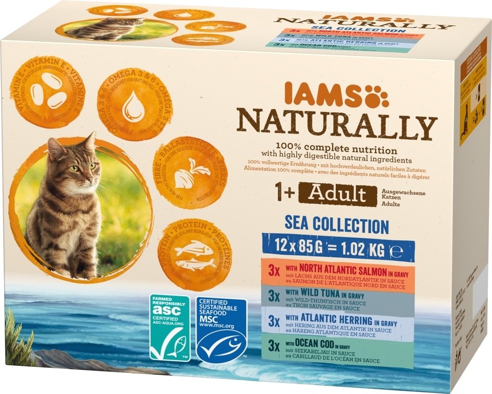 IAMS Naturally Cat Adult Sea Collection 12 x 85 g