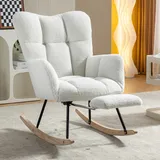 Schaukelsessel Weiß Bouclé 72x69x38 cm SONNENH