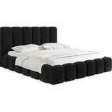 WFL GROUP Polsterbett Schwarz, Holz, 140x200 cm, Schlafzimmer, Betten, Polsterbetten