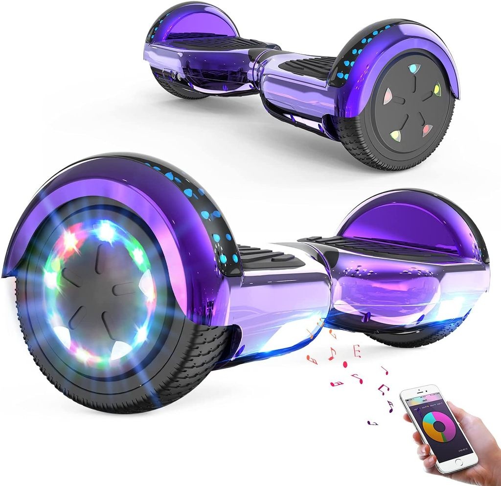 Hoverboards,Hoverboards Kinder,6,5 Zoll Self Balance Scooter,E-Scooter mit schönen LED-Lichtern,Bluetooth-Lautsprecher,Geschenk für Kinder