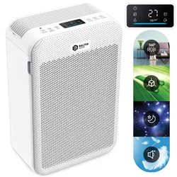 Balter Home Balter LR-02 Luftreiniger 5 Fach Filter mit HEPA H13, 99,97% Luftfilter CADR 360m3/h, LCD Farb Display, bis zu 60m2, Leise Schlafmodus für Allergiker