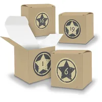 Adventskalender zum Füllen 24x Würfel BRAUN 650mm inkl Stickerbogen V05 Z21
