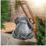 esotec Wasserspeier Solar Teichfigur Komplettset Frosch sitzend H=30cm Pumpe 250l/h 101666 grau
