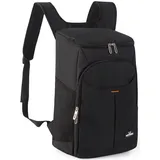 QINGLOU 25L Kühl Rucksack Kühlrucksack Kühltasche Picknicktasche Groß Isoliert isolierte Kühltasche für Picknick/BBQs/Camping/Ausflügen/Einkaufen (Schwarz)
