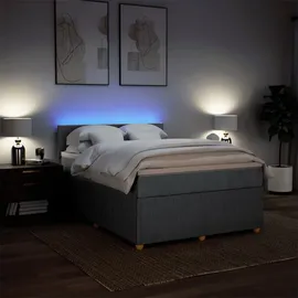 vidaXL Boxspringbett mit Matratze Dunkelgrau 140x200 cm Stoff