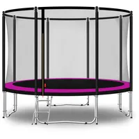 Baunsal® Trampolin Outdoor Ø 305 cm (FGOS) pink-schwarz als Komplettset Gartenspielzeug Kindertrampolin Gartentrampolin rund Garten Spielzeug für Kinder