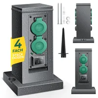 Kesser Gartensteckdose 3 m Schwarz 4 St.