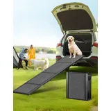 Hunderampe Auto Klappbar, klappbare tragbare Haustiertreppe mit Rutschfester Teppichoberfläche, extra breite Hundestufen für mittelgroße und große Hunde bis zu 113 kg für Autos, SUVs & LKWs,170x44 cm