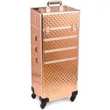 SEVICO Kosmetikkoffer Schminkkoffer Beauty Make-up Case Multikoffer professioneller Make-up Rollkoffer Organizer für die Reise abschließbare Friseurkoffer mit 360° drehbaren Rollen B:35xT:25,5xH:83 cm