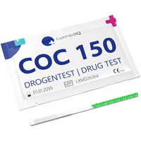 10x LuxmedIQ Kokain Drogentest - Urintest Koks Crack - Urin Teststreifen für den Schnelltest - COC Test mit Cut-off 150 ng/ml