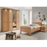Einzel Schlafzimmer Set aus Eiche teilmassiv Made in Germany (dreiteilig)
