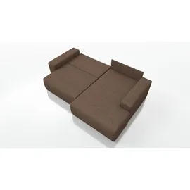 A&J MöbelLand Ecksofa TOTI mit Schlaffunktion. Farbe: Braun 25. - Braun