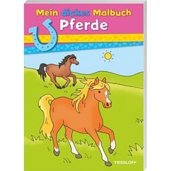 Mein dickes Malbuch. Pferde