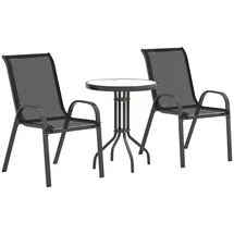 Outsunny Bistroset 3-tlg. Schwarz