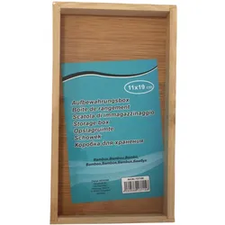 Aufbewahrungsbox, Utensilienbox aus Bambus-Holz 11 x 19 cm