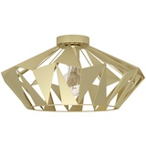 Eglo Deckenlampe Carlton, Deckenleuchte im Retro Design, Vintage Wohnzimmerlampe Metall in Gold, Lampe Decke, Flurlampe mit E27 Fassung