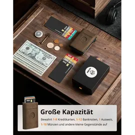 yesiiw Airtag Wallet Herren Geldbörse braun